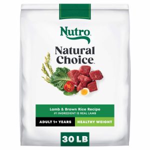 NUTRO NATURAL CHOICE Lamb & Brown Rice,  Dry Dog Food for Healthy Weight Adult Dog,  30 lb. Bag