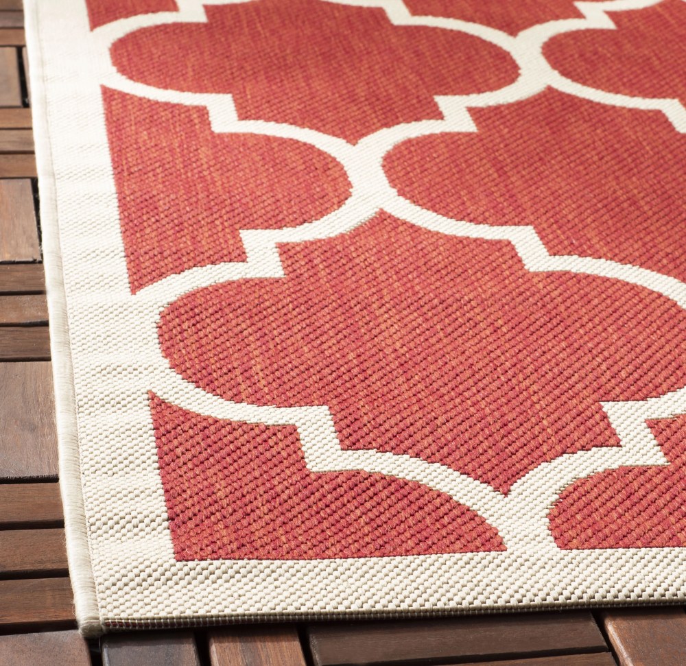 Safavieh Courtyard Alyssa Geometric Indoor/Outdoor Area Rug, Red/Bone, 6'7" x 9'6" - Image 15