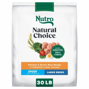 NUTRO NATURAL CHOICE Chicken & Brown Rice Dry Dog Food for Large Breed Puppies,  30 lb. Bag