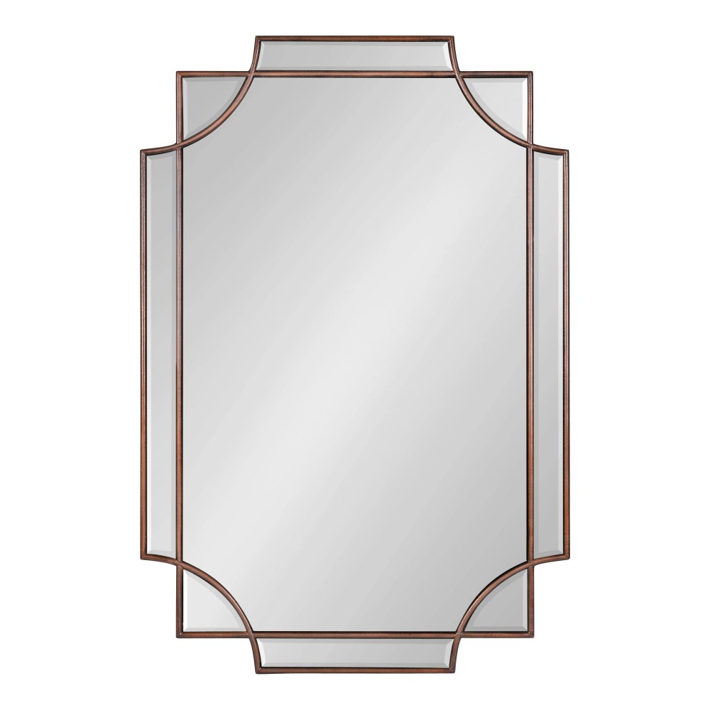 Kate and Laurel Minuette Traditional Wall Mirror, 24 x 36, Bronze, Decorative Farmhouse Mirror with Elegant Scalloped Interlocking Geometry With Slim Profile - Image 2