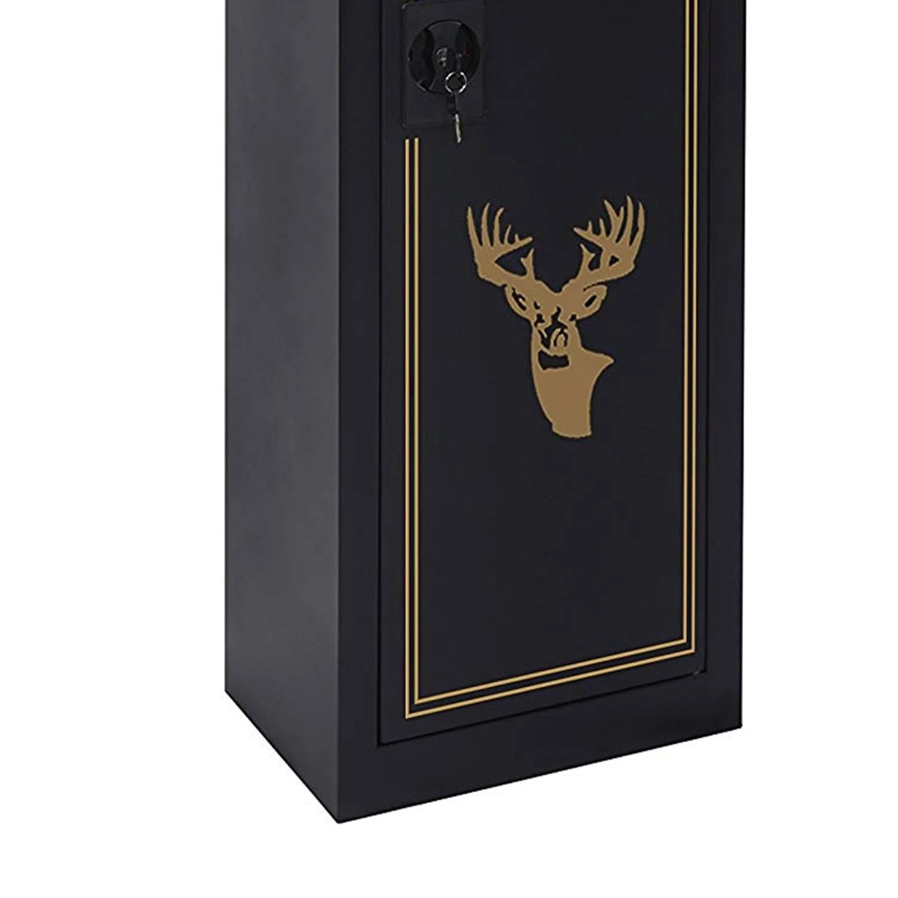 American Furniture Classics 5 Rifle Metal Home Gun Safe Storage Cabinet, Black - Image 7