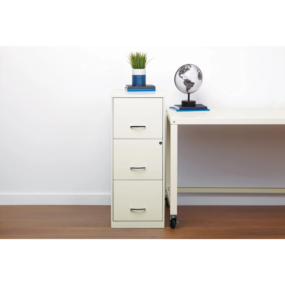 Space Solutions 18" Deep 3 Drawer Smart Letter Width Vertical File Cabinet, White - Image 10