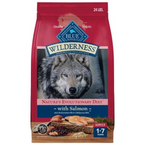 Blue Buffalo Wilderness Natural High-Protein Adult Dog Dry Food,  Salmon Recipe,  24 lb.