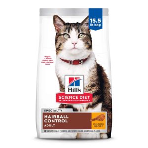 Hill's Science Diet Hairball Control Chicken Dry Cat Food,  15.5lb Bag