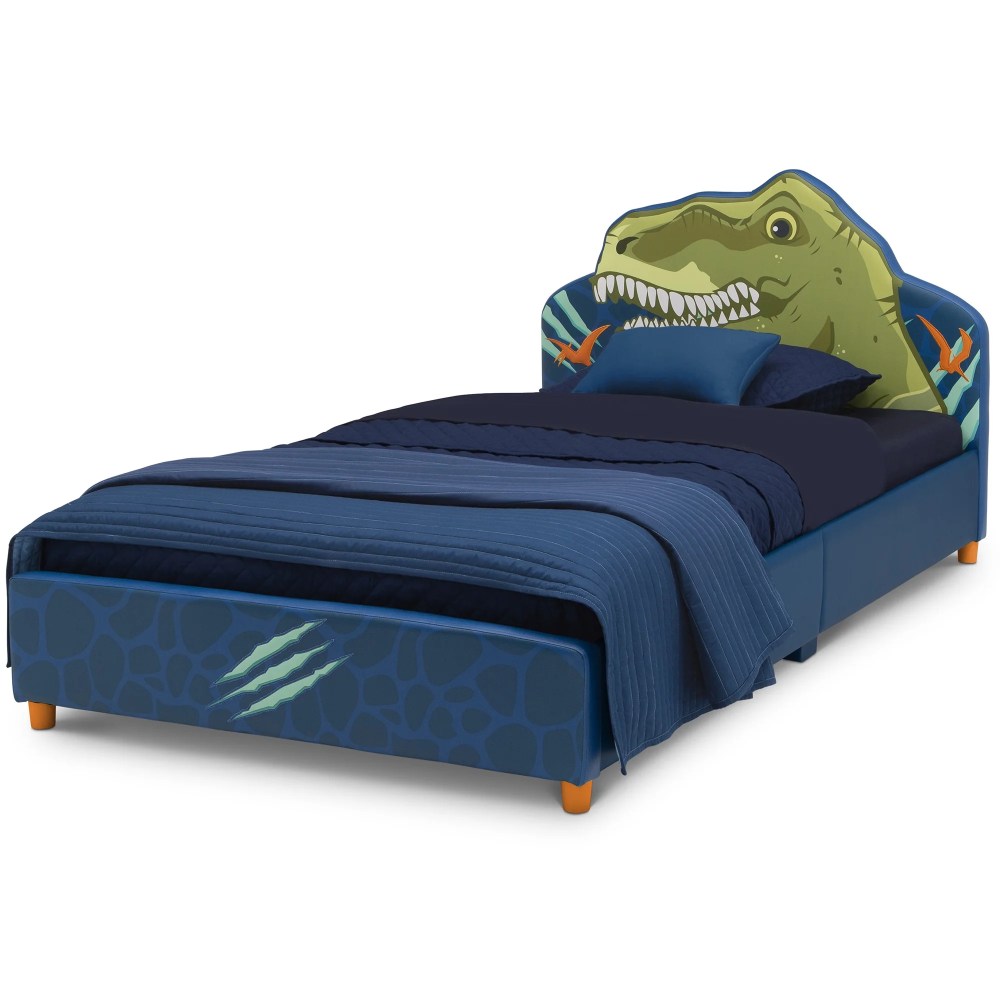 Delta Children Dinosaur Upholstered Twin Bed, Blue - Image 7