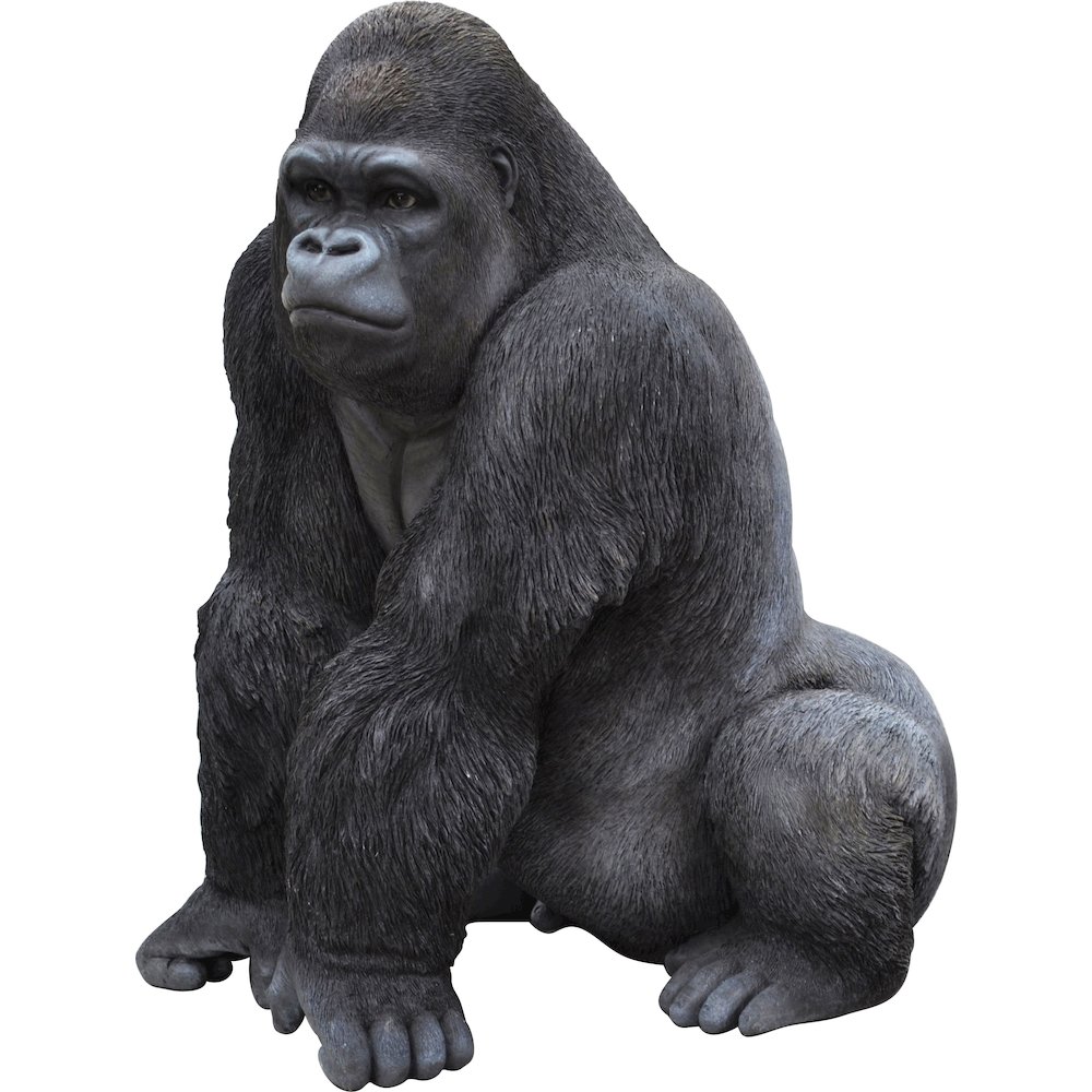 21" Gorilla Seated and Leaning Forward Outdoor Garden Statue - Image 2