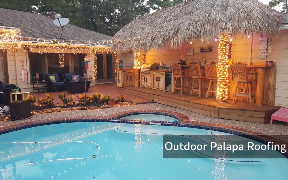 Backyard X-Scapes Natural Mexican Palm Thatch Runner Roll Roof Thatching 35" H x 8" L - Image 6