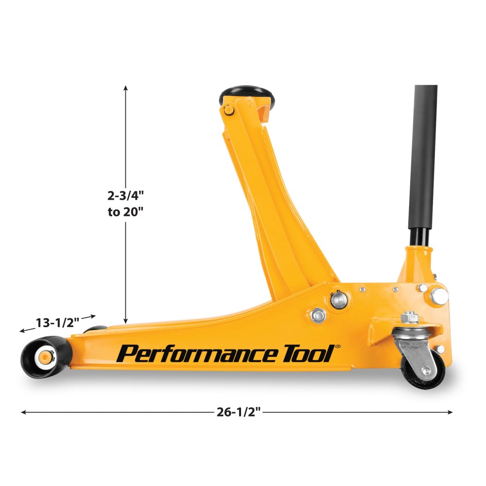 Performance Tool W1642 Professional Low-Profile Swiveling Floor Jack, 2-Ton Capacity, Lift Range 2-3/4-Inch to 20-Inch - Image 4