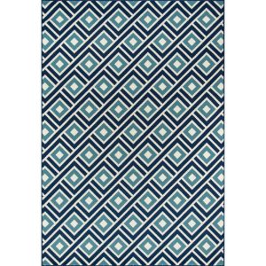 Momeni Rugs , Baja Collection Contemporary Indoor & Outdoor Area Rug, Easy to Clean, UV protected & Fade Resistant, 5'3" x 7'6", Blue
