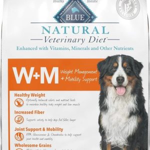 Blue Buffalo Natural Veterinary Diet WM Weight Management Mobility Support Dry Dog Food, Salmon 22-lb bag