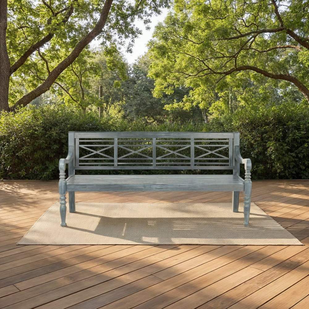 Safavieh Karoo Indoor/Outdoor Contemporary Acacia Bench - Image 4