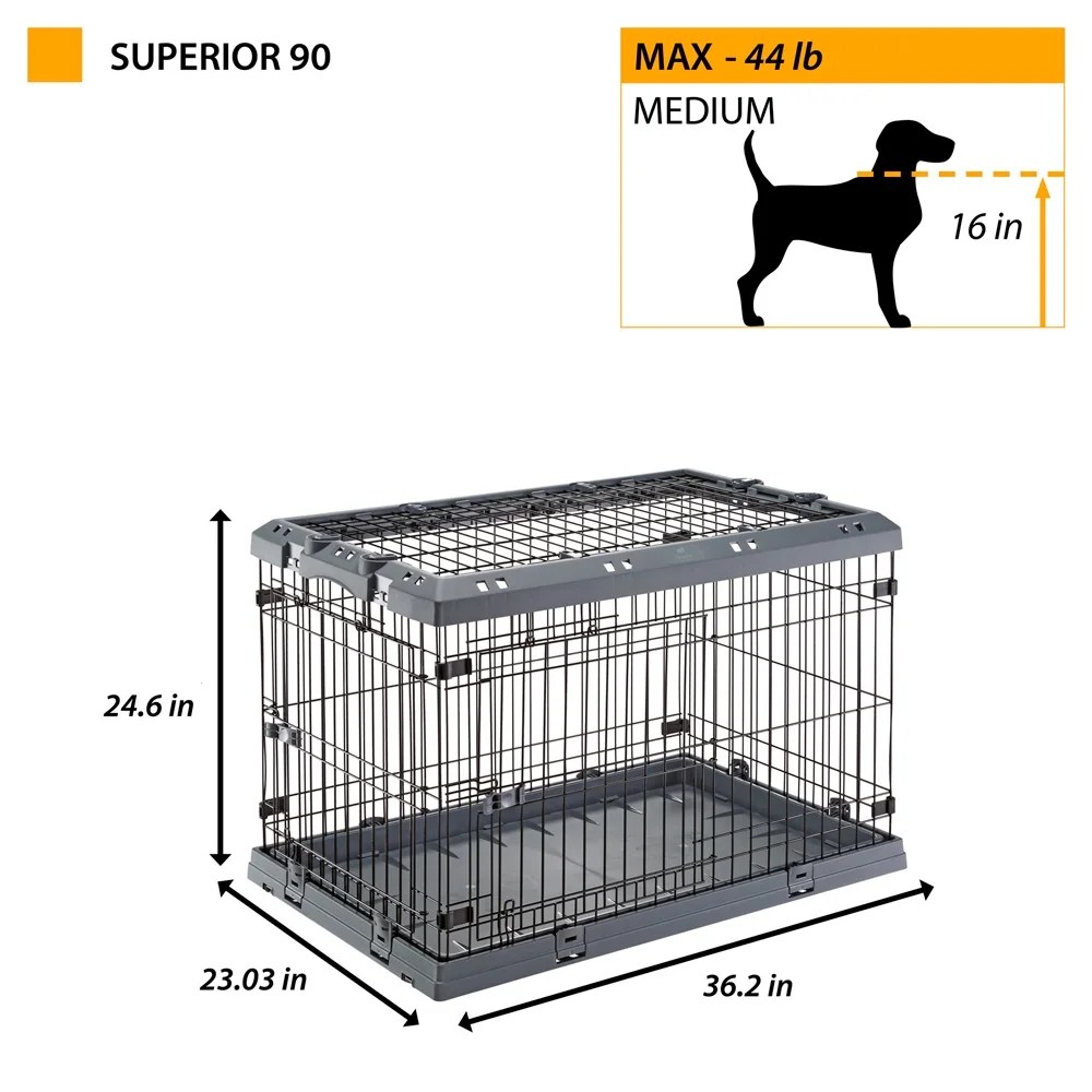 Superior Hybrid ECO Dog Crate and Playpen, 36-inch Dog Crate, Gray - Image 5