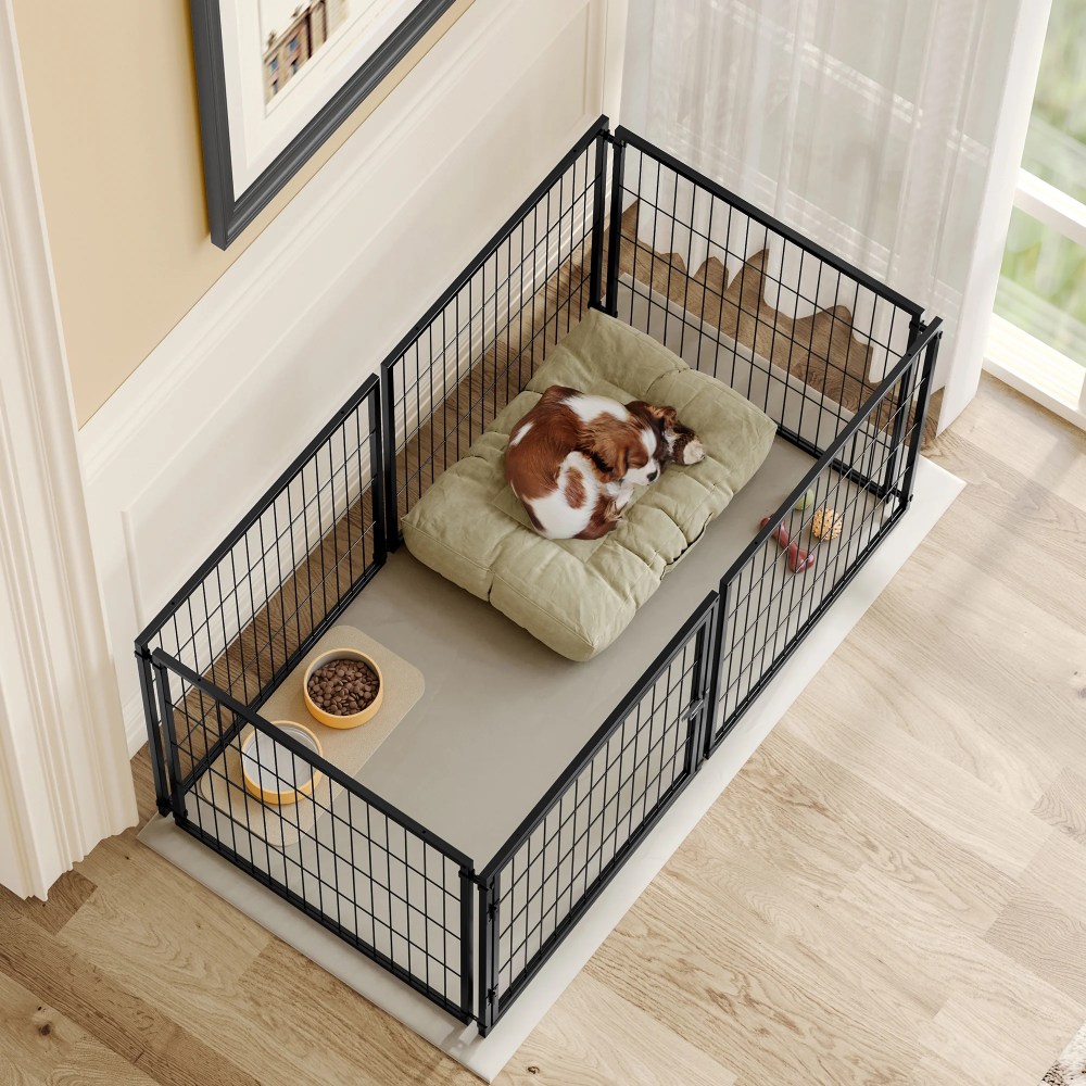 Large Dog Cage 48" Dog Kennel for Medium Dogs Puppy Dog Playpen with Top, Pet Cage, Indoor, Black.48"L x 26.3"W x 23.8"H. - Image 8