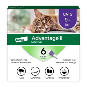 Advantage II Vet-Recommended Flea Prevention for Large Cats 9 lbs, 6-Monthly Treatments