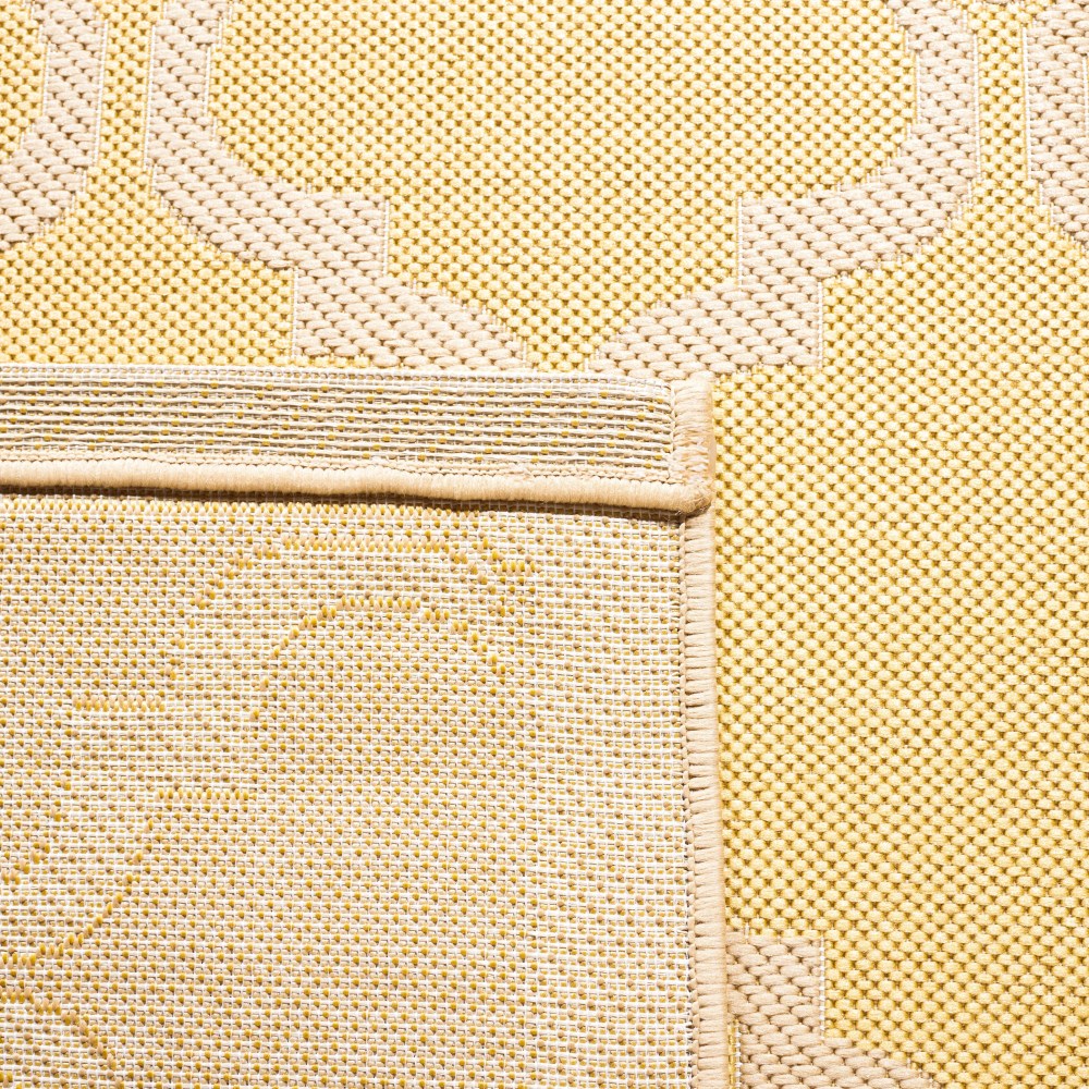 SAFAVIEH Courtyard Estelle Geometric Indoor/Outdoor Area Rug, Yellow/Beige, 5'3" x 7'7" - Image 7