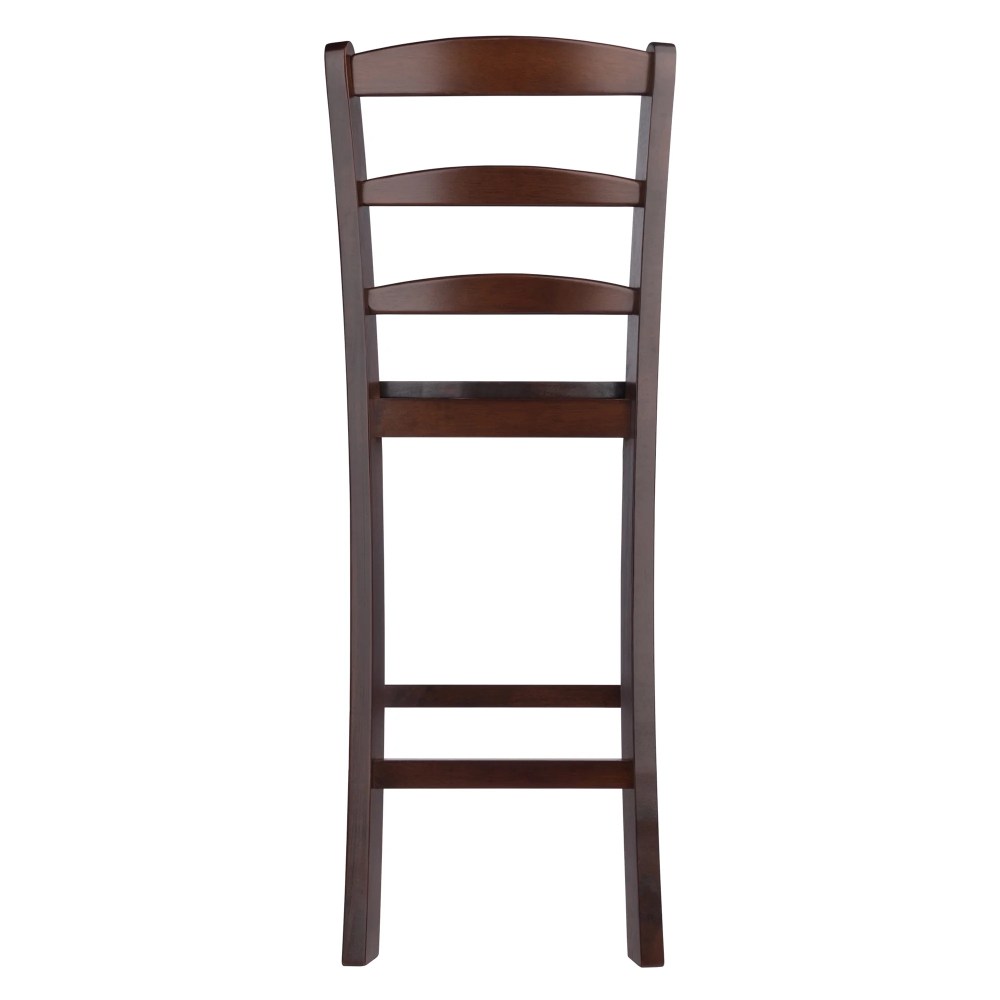 Winsome Wood Orlando 5-PC Set High Table, 2 Shelves & 4 Ladder Back Stools, Walnut Finish - Image 6