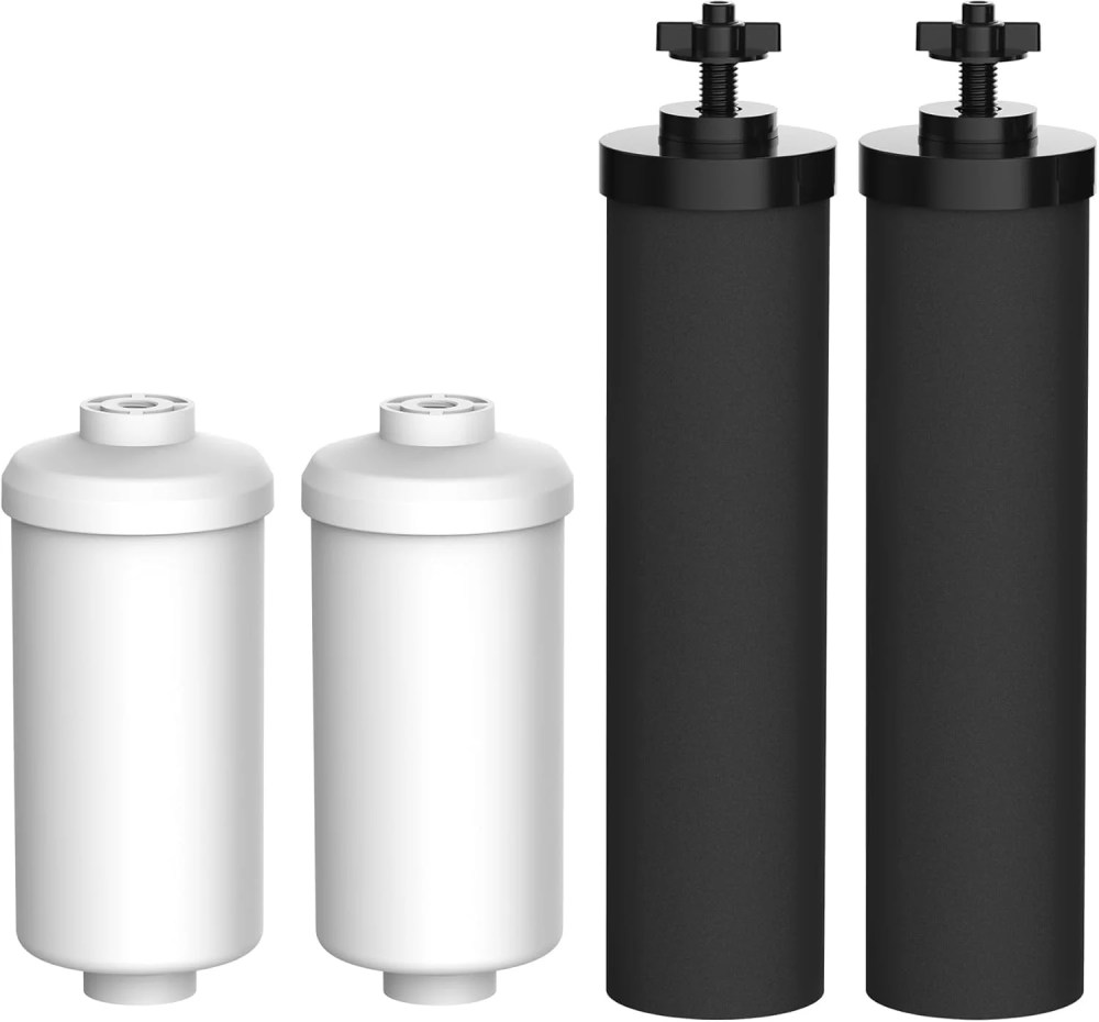Filterlogic NSF/ANSI 372 Certified Water Filter,Replacement for Berkey Black Filters (BB9-2) & Fluoride Filters (PF-2) Combo Pack