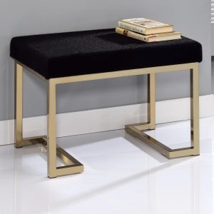 ACME Boice Bench,Black Fabric & Champagne