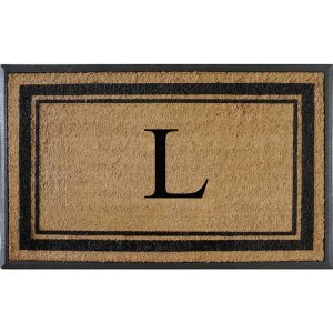 A1HC Natural Rubber & Coir Flocked Doormat, 3048, Monogrammed Door Mat For Front Door, Anti-Shed Treated Durable Mats for Entrance