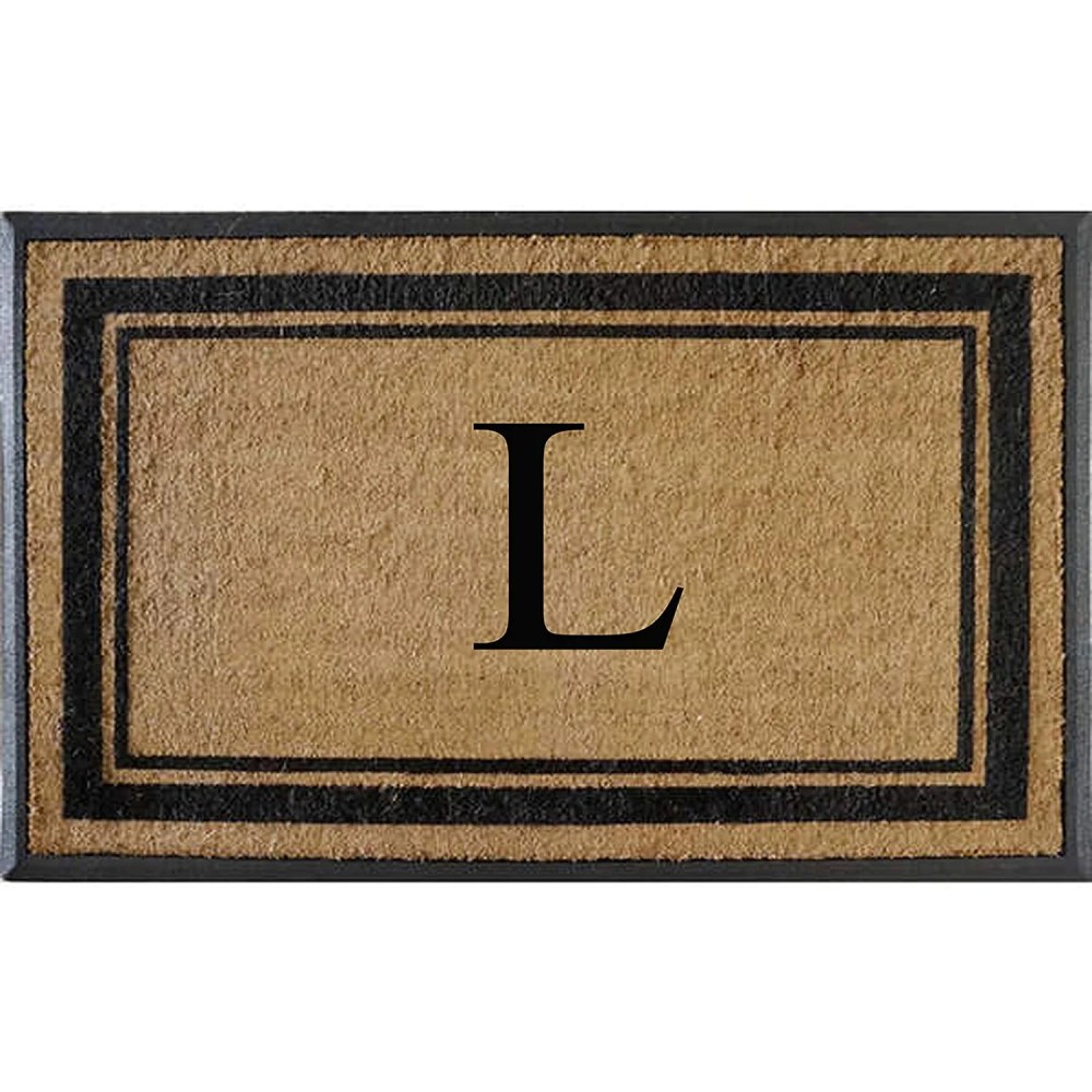 A1HC Natural Rubber & Coir Flocked Doormat, 3048, Monogrammed Door Mat For Front Door, Anti-Shed Treated Durable Mats for Entrance