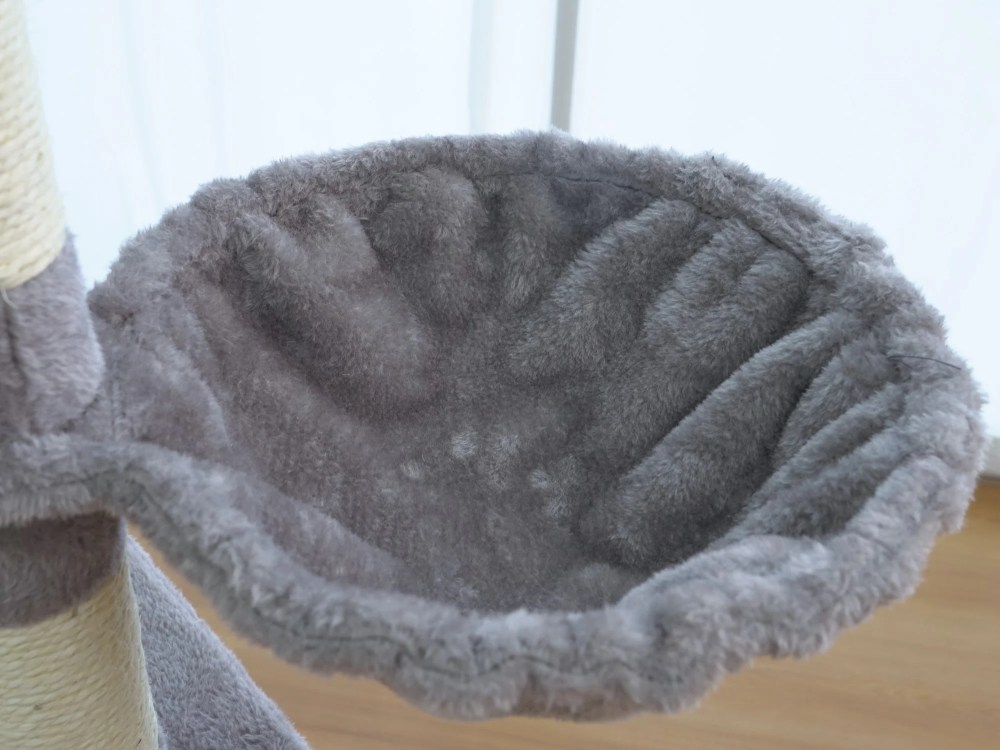 Vibrant Life Heavy Duty 8-Level 66" Cat Tree with Two Condos, Scratching Ramps, and Hammocks, Light Gray - Image 5