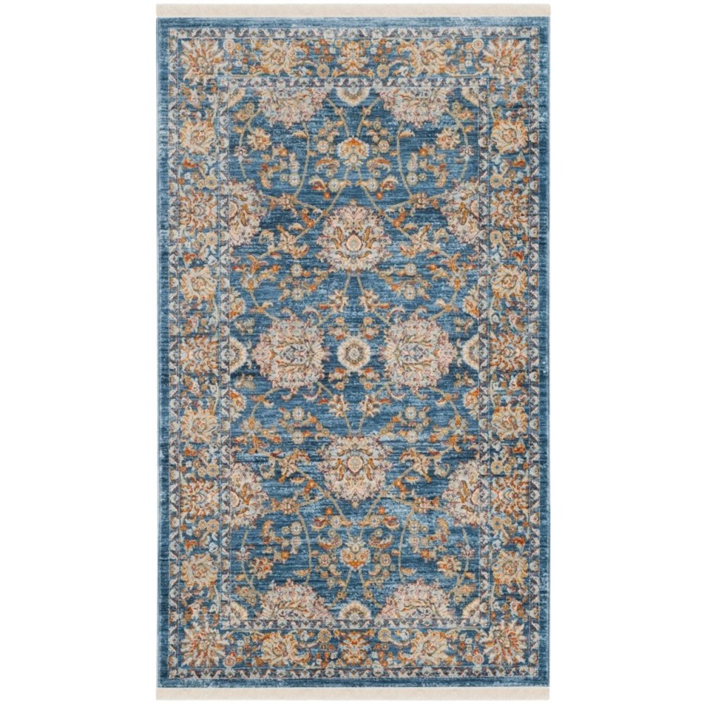 SAFAVIEH Vintage Persian Maggie Distressed Polyester Runner Rug, Turquoise/Multi, 2'2" x 12" - Image 4