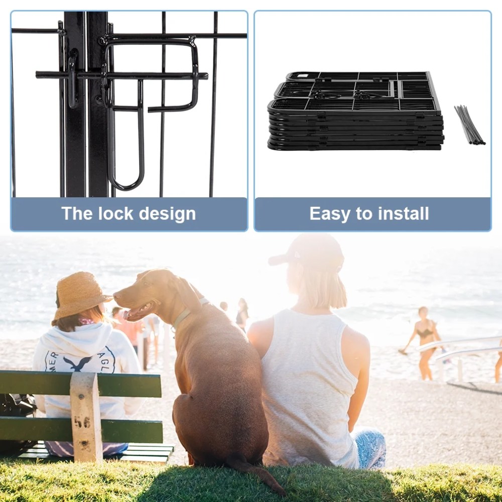 BestPet Dog Playpen 8/16/24/32 Panels Heavy Duty Dog Pen 40" Height x 32" Width Dog Exercise Pen Cat Fence with Doors for Large Dogs, Outdoor/Indoor, RV, Camping, Yard - Image 4