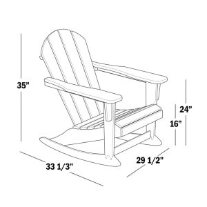 Polytrends Laguna Hdpe All Weather Outdoor Patio Rocking Chairs With Side Table (3-Piece Set) Dark Brown