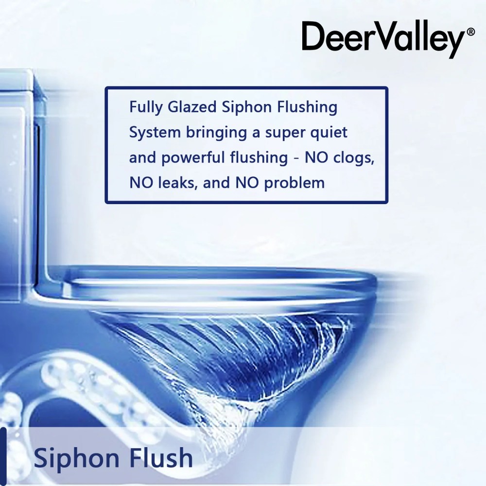 DeerValley Prism DV-1F52636 Dual-Flush Elongated One-Piece Toilet with Glazed Surface (Seat Included) - Image 11