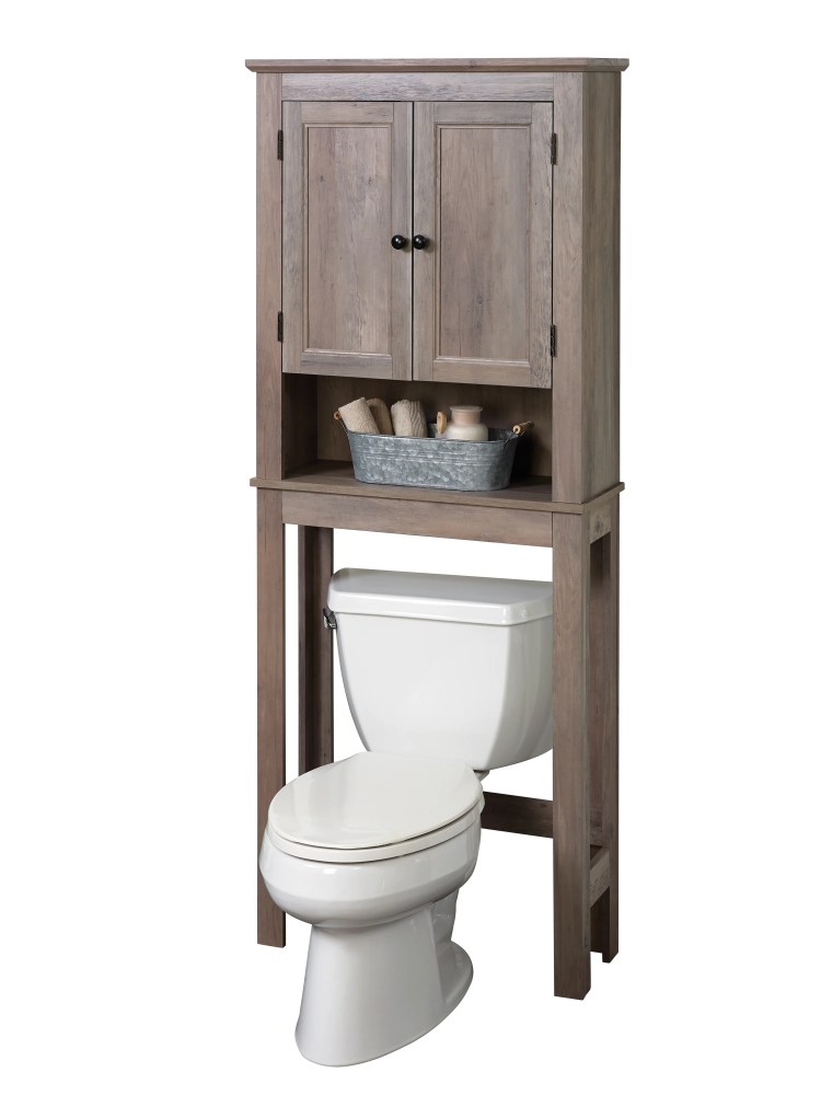 Zenna Home Custom Suite MDF over-the-Toilet Spacesaver,Bathroom Organizer,3 Shelves,Gray