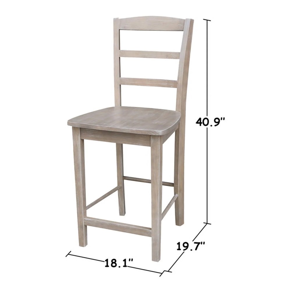 Madrid Counterheight Stool in Washed Gray Taupe- 24" Seat Height - Image 11