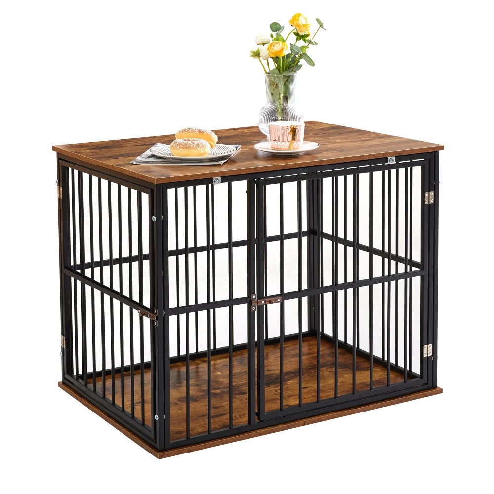 Made4Pets Medium Wooden Dog Crate Furniture with Washable Cushion for Dogs - Image 9