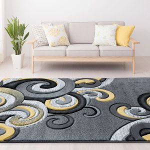 United Weavers Drachma Dahlia Modern Paisley Accent Rug, Yellow, 2'7" x 4'2"