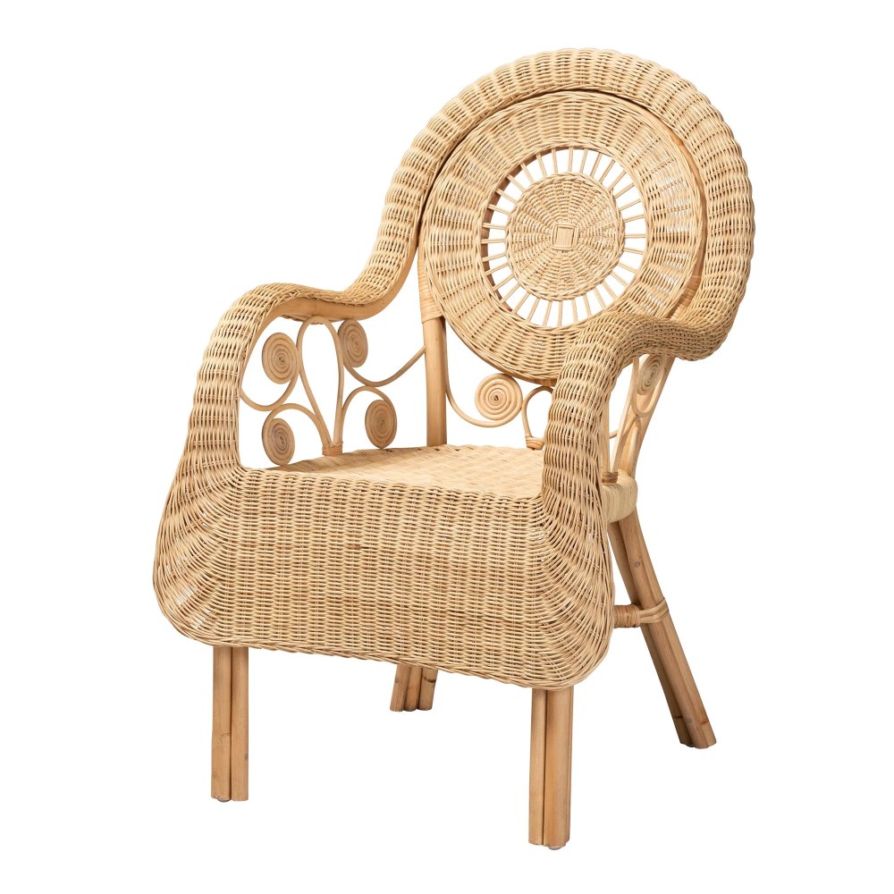 bali & pari Putri Rattan BOHO Accent Chair, Natural Brown - Image 8