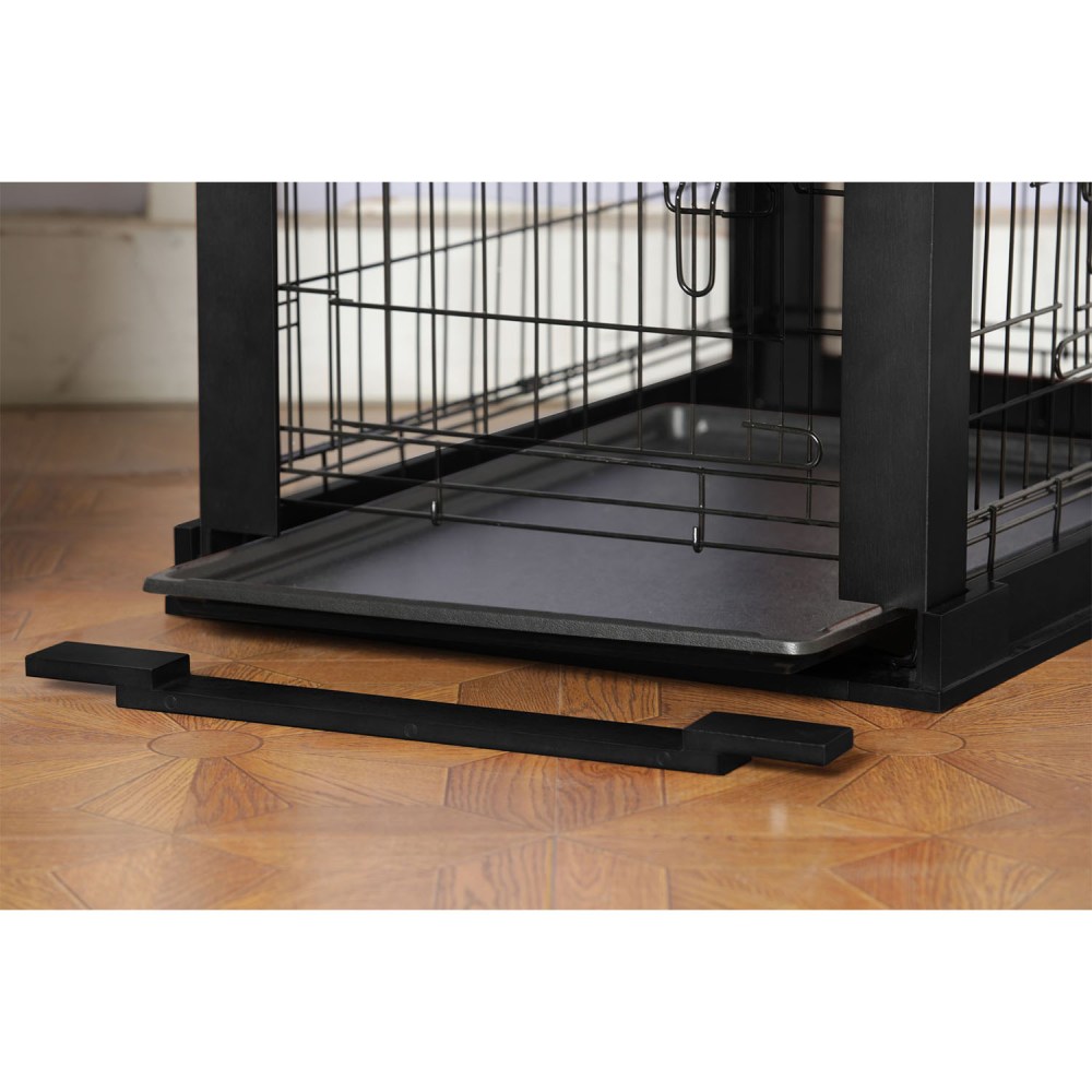 Merry Products Decorative Pet Cage w/ Protection Box End Table, Black - Image 2