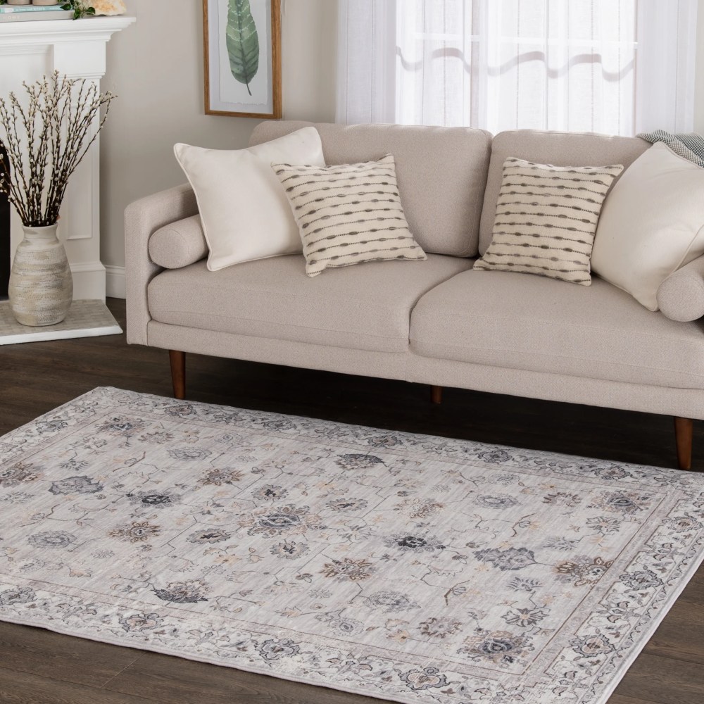 Better Homes & Gardens Persian Blooms Ivory Faux Fur Indoor Area Rug, 5'x7" - Image 2