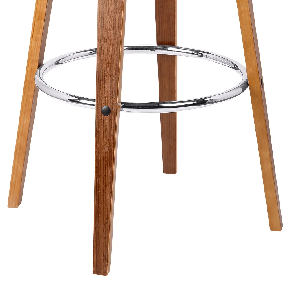 Armen Living Indoor Solstice Adjustable Black Faux Leather Swivel Barstool With Black Powder Coated Finish and Gold Accents - Image 9