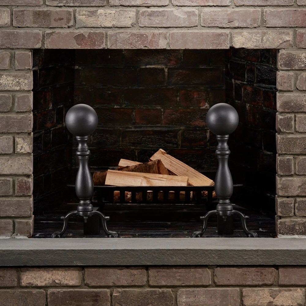 UniFlame Black Ball Andirons - Image 7