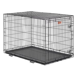 MidWest iCrate for Dogs,  Metal,  Single Door,  Includes Leak-Proof Pan,  Floor Protecting Feet,  Divider Panel,  Foldable,  Black,  48" L x 30" W x 33" H
