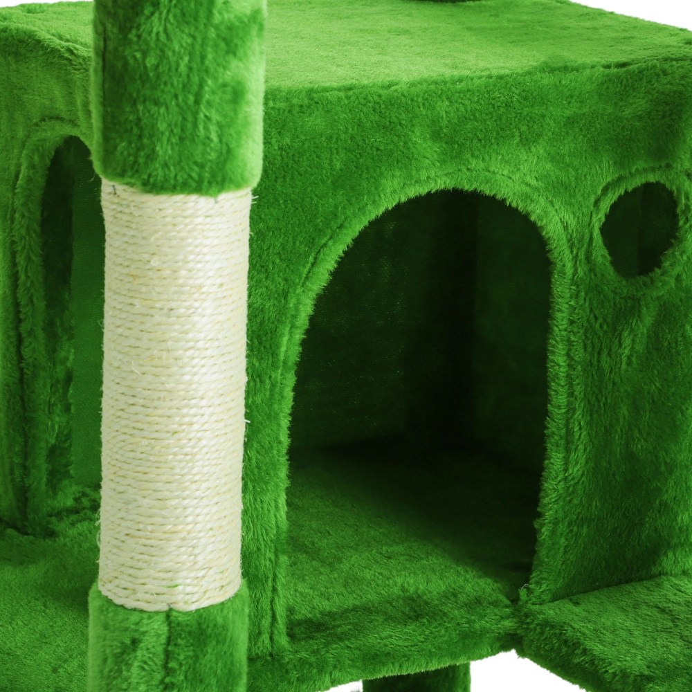 Uforic 75" Large Cat Tree Tower with Multi-Level Play Condo, Sisal Ramp, Scratching Posts & Cozy Basket Hammocks, Green - Image 9