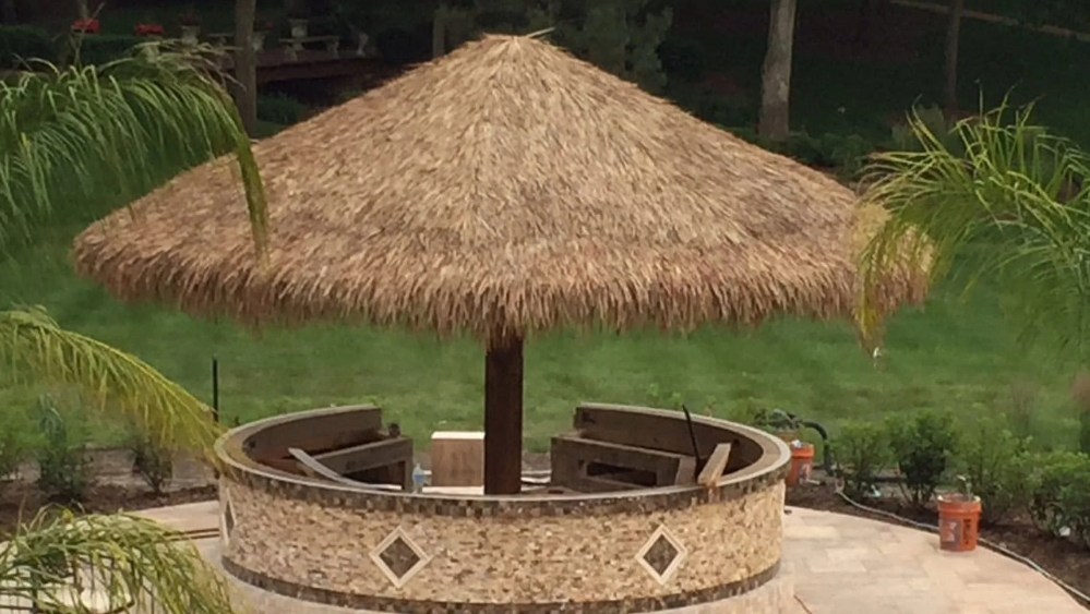 Backyard X-Scapes Mexican Palm Thatch Umbrella Cover, Natural, 9" - Image 3