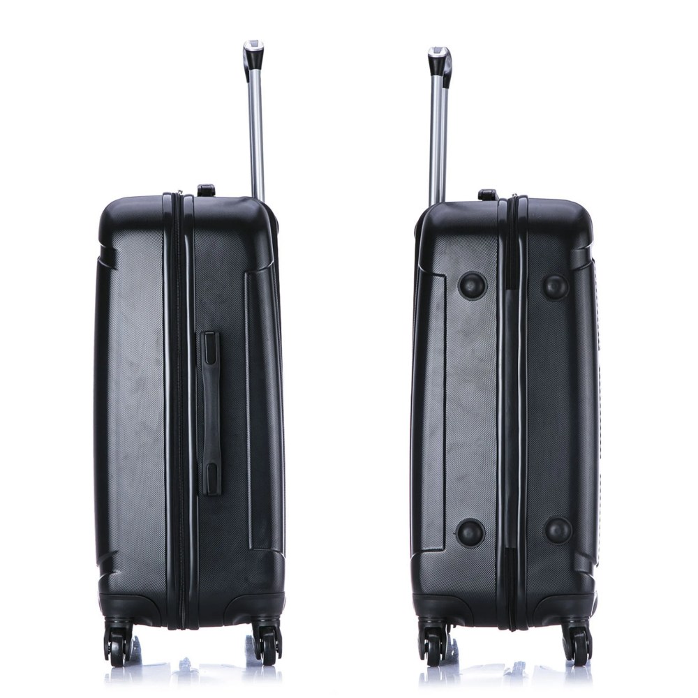 InUSA Pilot 3-Piece Hardside Luggage Sets with Spinner Wheels, Handle, Trolley, (20"/24"/28"), Black - Image 6