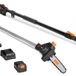 WEN 20V Max Cordless Brushless 8 Inch Pole Saw with 4.0Ah Battery and Charger