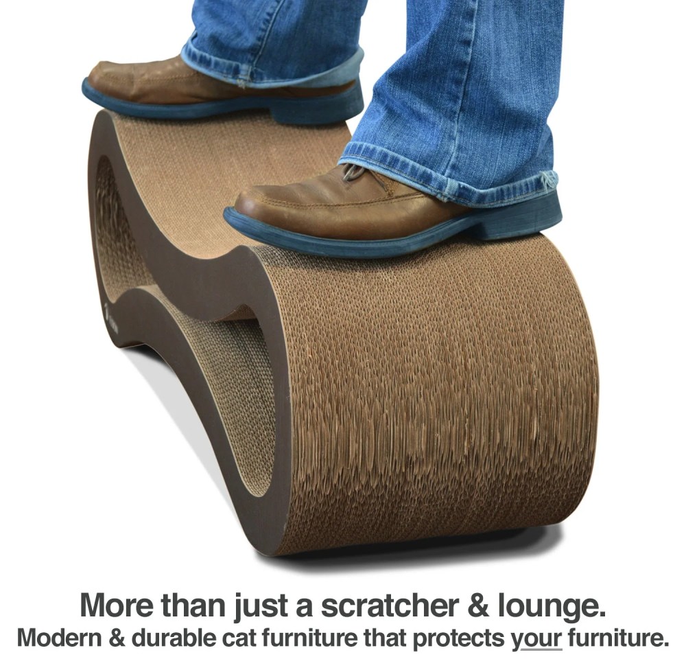 PetFusion Ultimate Reversible Infinity Cat Scratcher Lounge & Bed, Durable & Long Lasting, Brown - Image 7