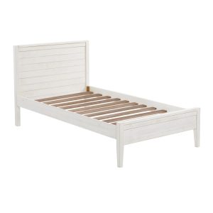 Alaterre Furniture Windsor Panel Wood Twin Bed, Driftwood White