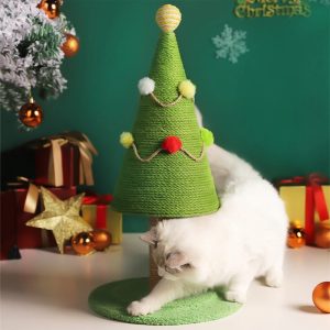 SDJMa Cat Climbing Frame Christmas Tree Natural Sisal Cat Scratch Column Simulation Pasture Large Wear-resistant Scratch Resistant Cat Toy Cat Scratch Board