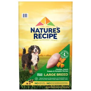 Nature's Recipe Grain Free Large Breed Dry Dog Food Chicken,  Sweet Potato & Pumpkin,  24 lb Bag