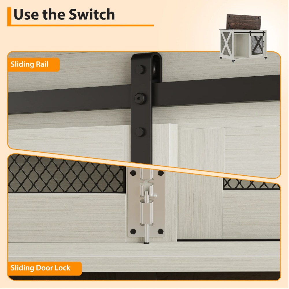 37" Stress-Free Dog Crate with Dual Access Sliding Barn Door & Flip Top Design Creates a Cozy Den for Your Pet - Image 14
