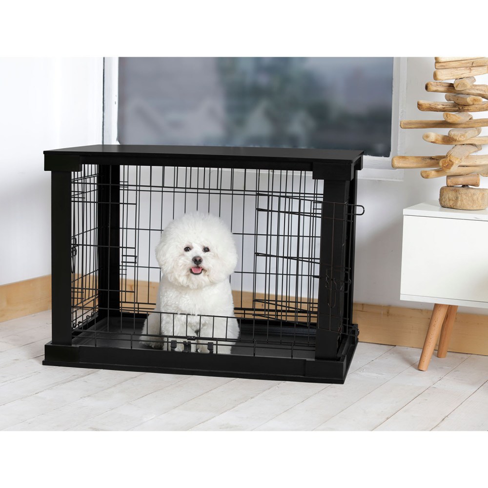 Merry Products Decorative Pet Cage w/ Protection Box End Table, Black - Image 3