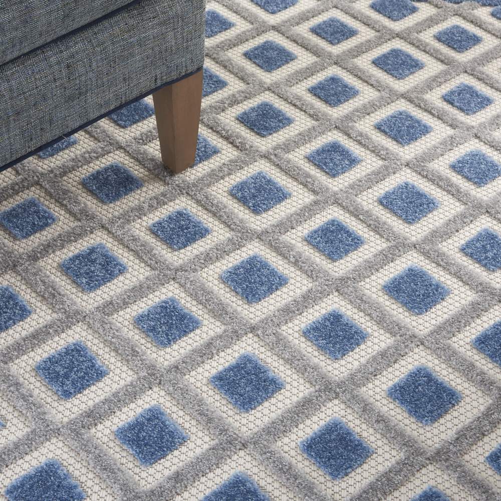 Nourison Aloha Indoor/Outdoor Blue/Grey 5'3" x 7'5" Area Rug, (57) - Image 2